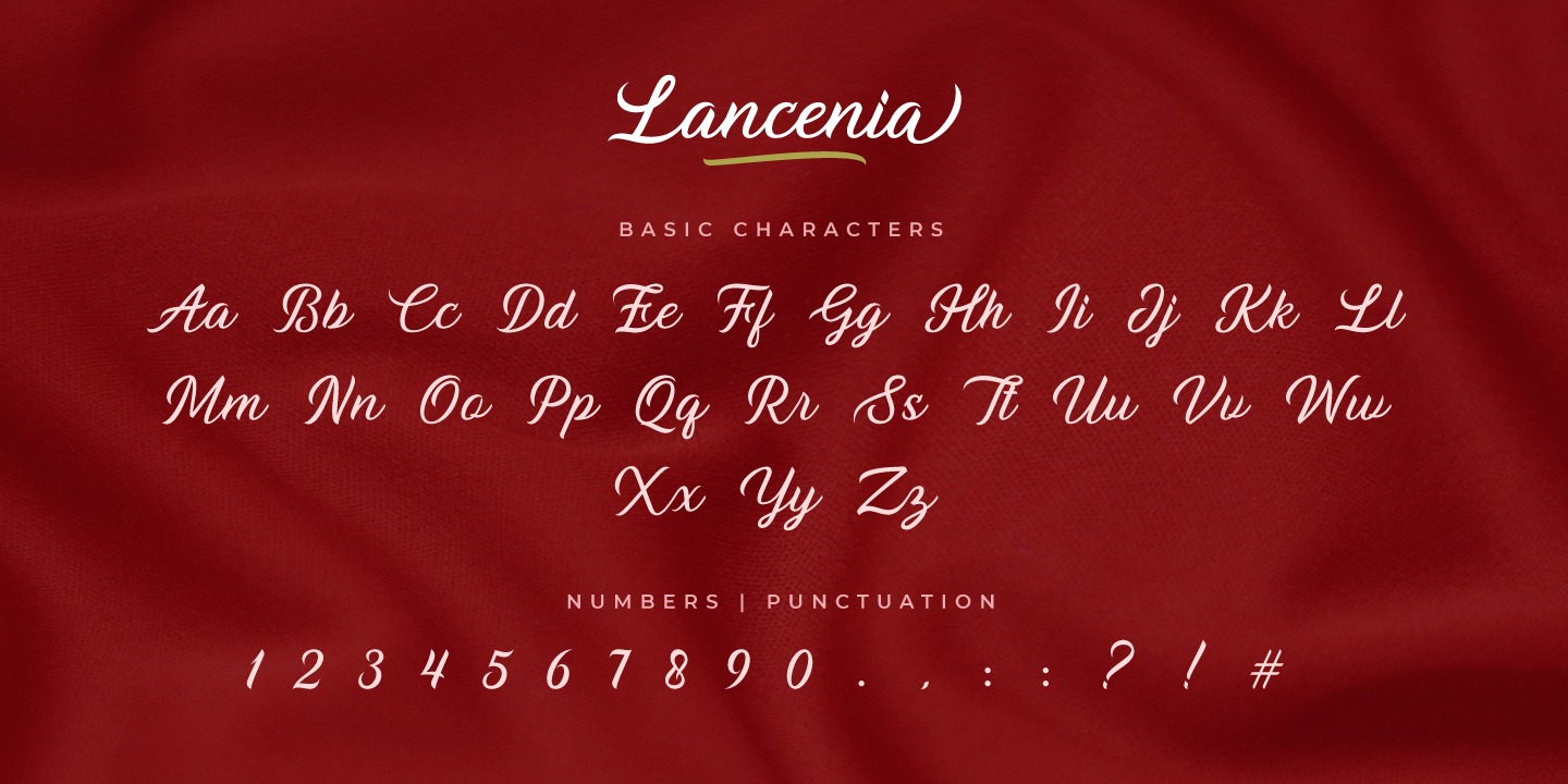 Пример шрифта Lancenia Regular